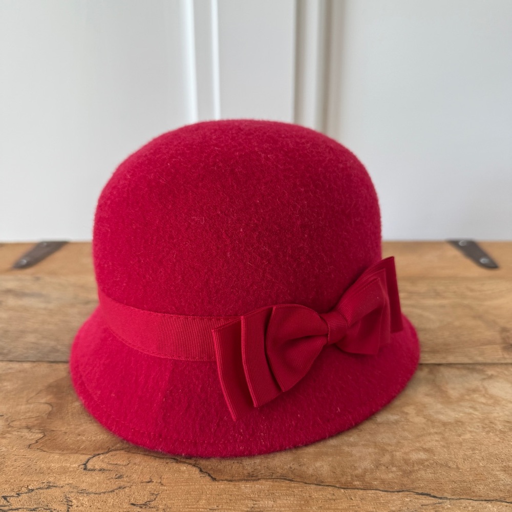 Janie and Jack Red Kids Hat with Bow